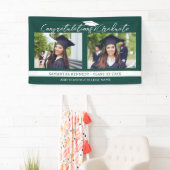 おめでとうございます2025年緑と白の写真 横断幕 (インサイチュ)