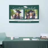 おめでとうございます2025年緑と白の写真 横断幕 (トレードショー)