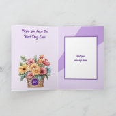 おめでとうございます21今日フローラ紫の誕生日 カード (内部)