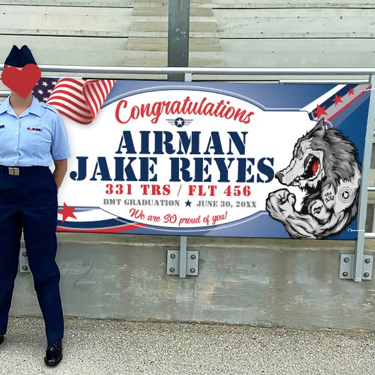 おめでとうございます331 Wolfpack空軍卒業 横断幕