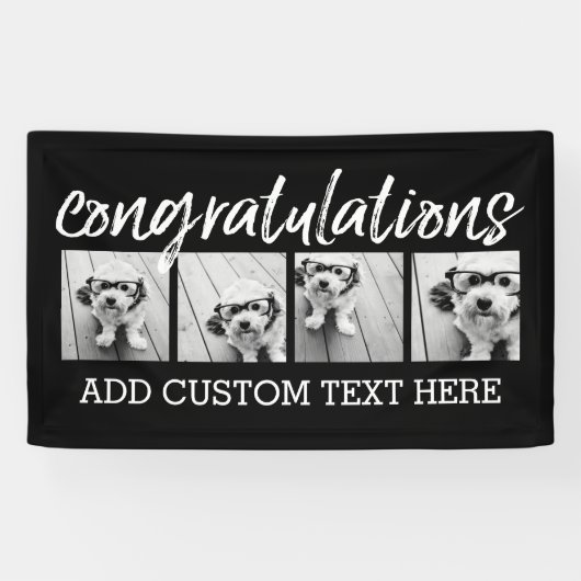 おめでとうございます4写真の背景を変更できる 横断幕 (横)
