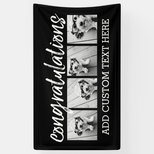 おめでとうございます4写真の背景を変更できる 横断幕 (縦)