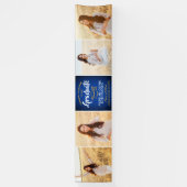 おめでとうございます4王室のフォトブルー金ゴールド卒業 横断幕 (縦)