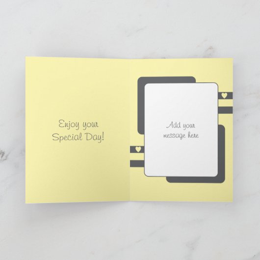 おめでとうございます90歳の誕生日フローラ灰色の黄色 カード (内部)