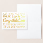 おめでとうございます – おめでとう – ジョブの完了 箔カード (ディスプレー)