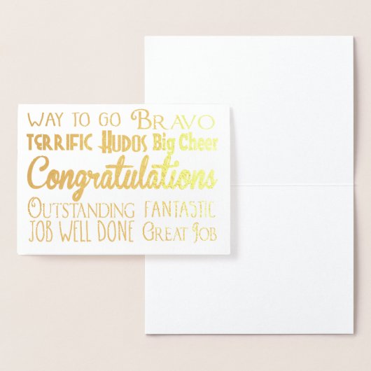 おめでとうございます – おめでとう – ジョブの完了 箔カード (ディスプレー)
