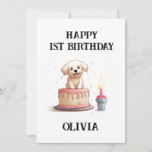 おめでとうございます、お名前と子犬。 カード (正面)