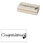 「おめでとうございます!」とハートスタンプ ラバースタンプ (押印)