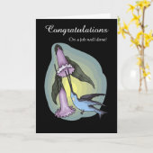 おめでとうございます/よくやりました – Hummingbird カード (黄色い花)