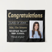 おめでとうございます! オーダーメイドの卒業式壁掛けタペストリー タペストリー (正面(横))