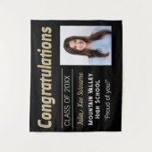 おめでとうございます! オーダーメイドの卒業式壁掛けタペストリー タペストリー (正面)