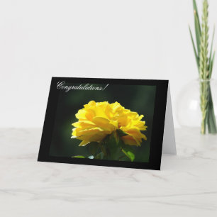 おめでとうございます!カード黄色いバラの花 カード
