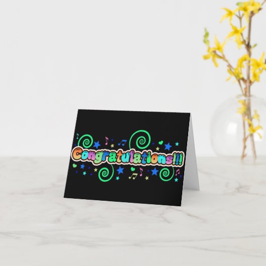 おめでとうございます カード (黄色い花)