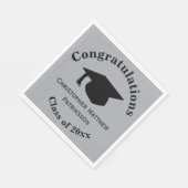 おめでとうございます、クラス20xx卒業、シルバー スタンダードランチョンナプキン (角)