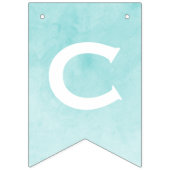 おめでとうございます!ティール(緑がかった色)水彩洗浄 バンティングフラッグ (第1の旗)