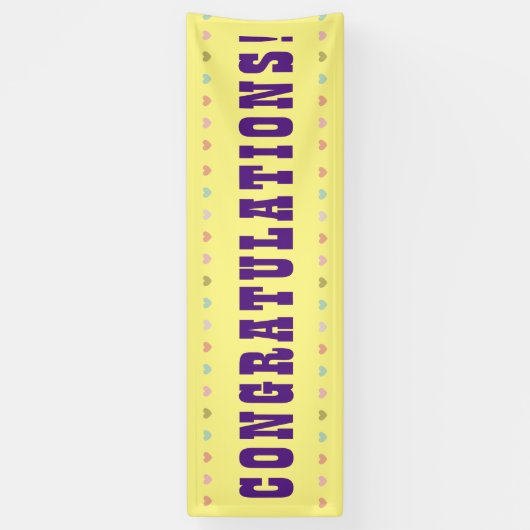 おめでとうございます – バナーの上に巨大な言葉 横断幕 (縦)