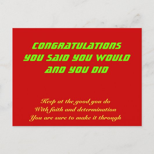 おめでとうございます ポストカード (正面)