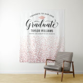 おめでとうございます!ローズゴールドの卒業パーティー タペストリー (インサイチュ)