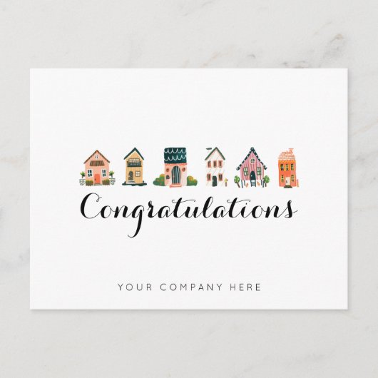 おめでとうございます！不動産新築住宅オーナー ポストカード (正面)