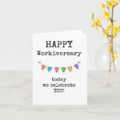 おめでとうございます!今日はあなたの仕事の記念日を祝うカード カード (黄色い花)