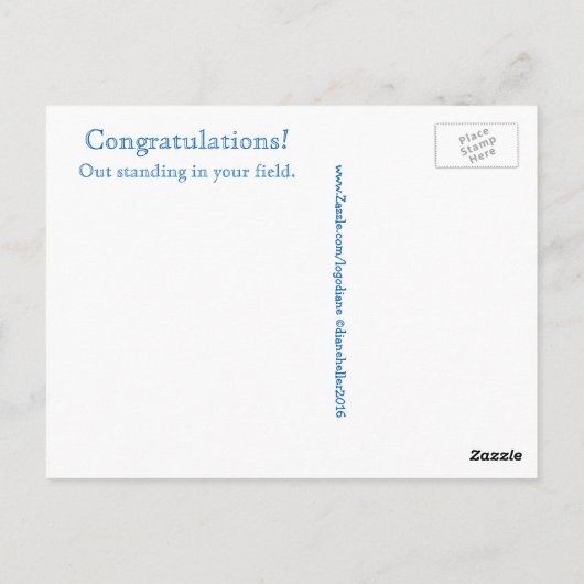 おめでとうございます! 傑出! ポストカード (裏面)