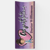 おめでとうございます!医学部卒業の医師 横断幕 (縦)