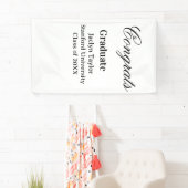 おめでとうございます、卒業おめでとう、大学名、学部名、クラスオブ 横断幕 (インサイチュ)