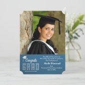 おめでとうございます！卒業写真 卒業発表 案内状 (スタンド正面)