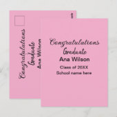 おめでとうございます、卒業生の名前を追加してください、学年、学校名 ポストカード (正面/裏面)