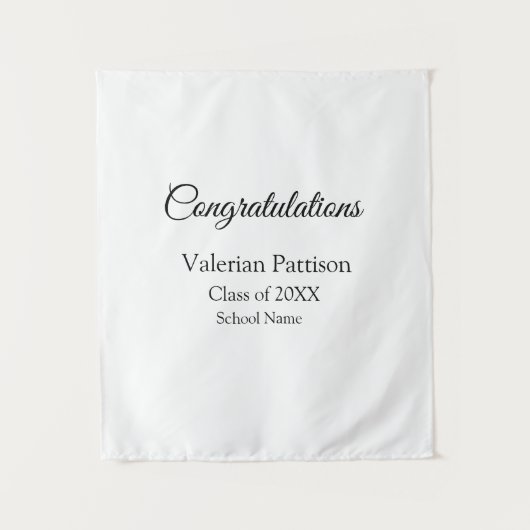 おめでとうございます　卒業生　学校名シンプルモ タペストリー (正面)