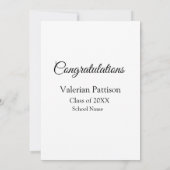 おめでとうございます　卒業生　学校名　シンプル　モ 招待状 (裏面)