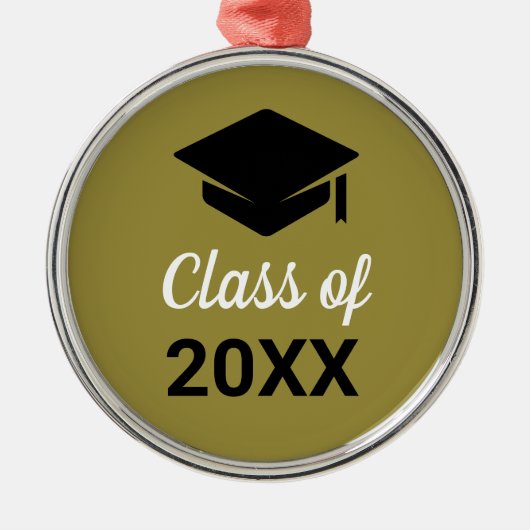 おめでとうございます！卒業 帽子 いつでも卒業クラス メタルオーナメント (正面)