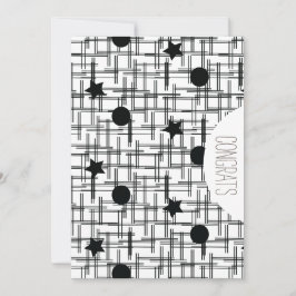 おめでとうございます 卒業 抽象 モノクローム スター カード