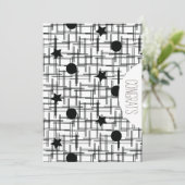 おめでとうございます 卒業 抽象 モノクローム 星 カード (スタンド正面)