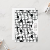 おめでとうございます 卒業 抽象 モノクローム 星 カード (正面/裏面インサイチュ)