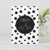 おめでとうございます 卒業 抽象 モノクロ ドット 山 カード (スタンド正面)