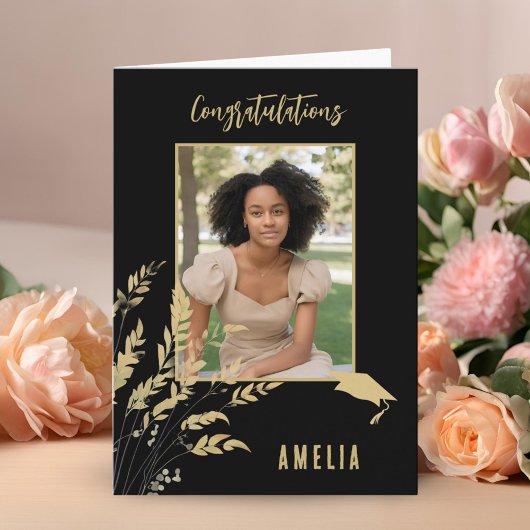 おめでとうございます 卒業 植物 卒業写真 カード