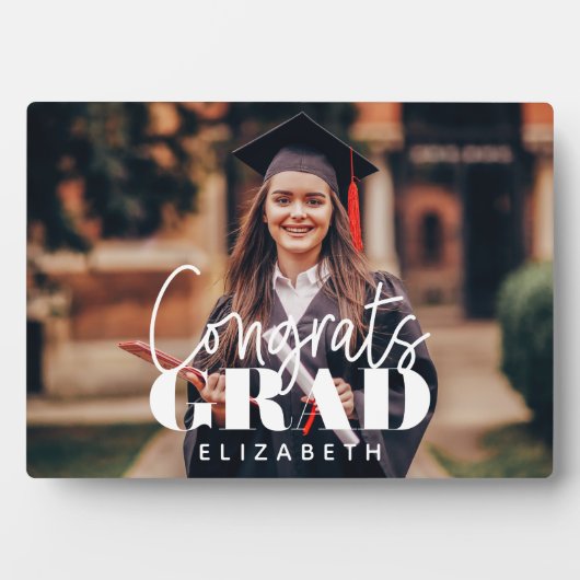 おめでとうございます 卒業 現代 シンプル スクリプト オーダーメイド フォト フォトプラーク (正面)