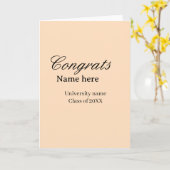 おめでとうございます 大学名 20XX年度卒業生 カード (黄色い花)