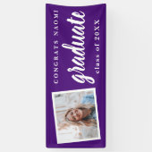 おめでとうございます！大学院・学校カラーの写真バナー 横断幕 (縦)