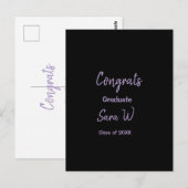 おめでとうございます、年度 名前 学校 クラス ポストカード (正面/裏面)