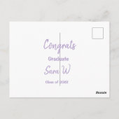 おめでとうございます、年度 名前 学校 クラス ポストカード (裏面)