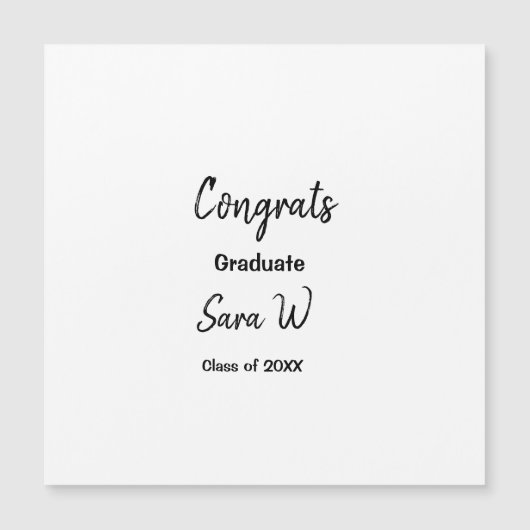 おめでとうございます、年度 名前 学校 クラス マグネット招待状 (正面)