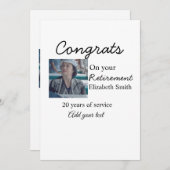 おめでとうございます 引退記念写真 名前 日付追加 招待状 (正面/裏面)