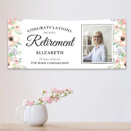 おめでとうございます 引退 フォト パステル フラワー 横断幕