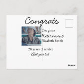 おめでとうございます 引退 フォト 名前 日付 mi を追加 ポストカード (裏面)