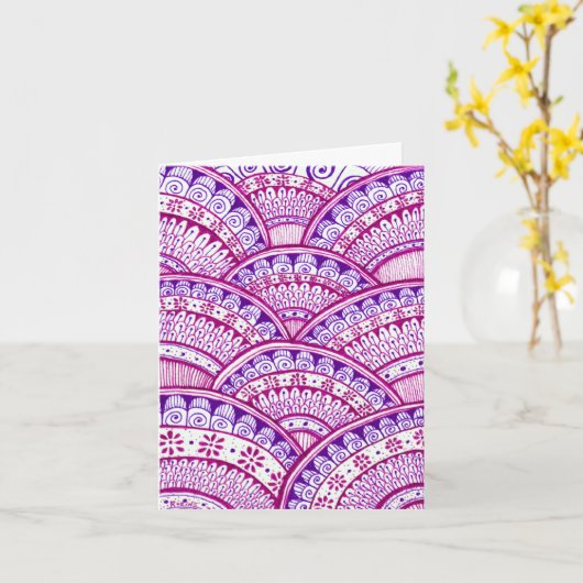 おめでとうございます！ 新しいママへ 女の子 ダマスク インドのマンダラ カード (黄色い花)