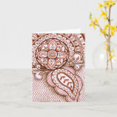 おめでとうございます 新しいママへ 女の子 ダマスク インドのマンダラ カード (黄色い花)