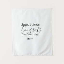 おめでとうございます！新婚カップルの名前メッセージ タペストリー