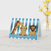 おめでとうございます、新生児ボーイ カード (黄色い花)